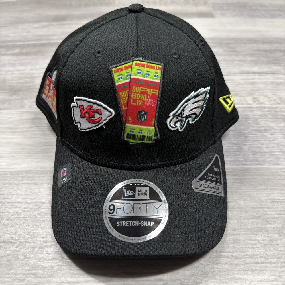 Super Bowl LIX Philadelphia Eagles Chiefs Ticket Snapback Hat Cap New Era 9FORTY